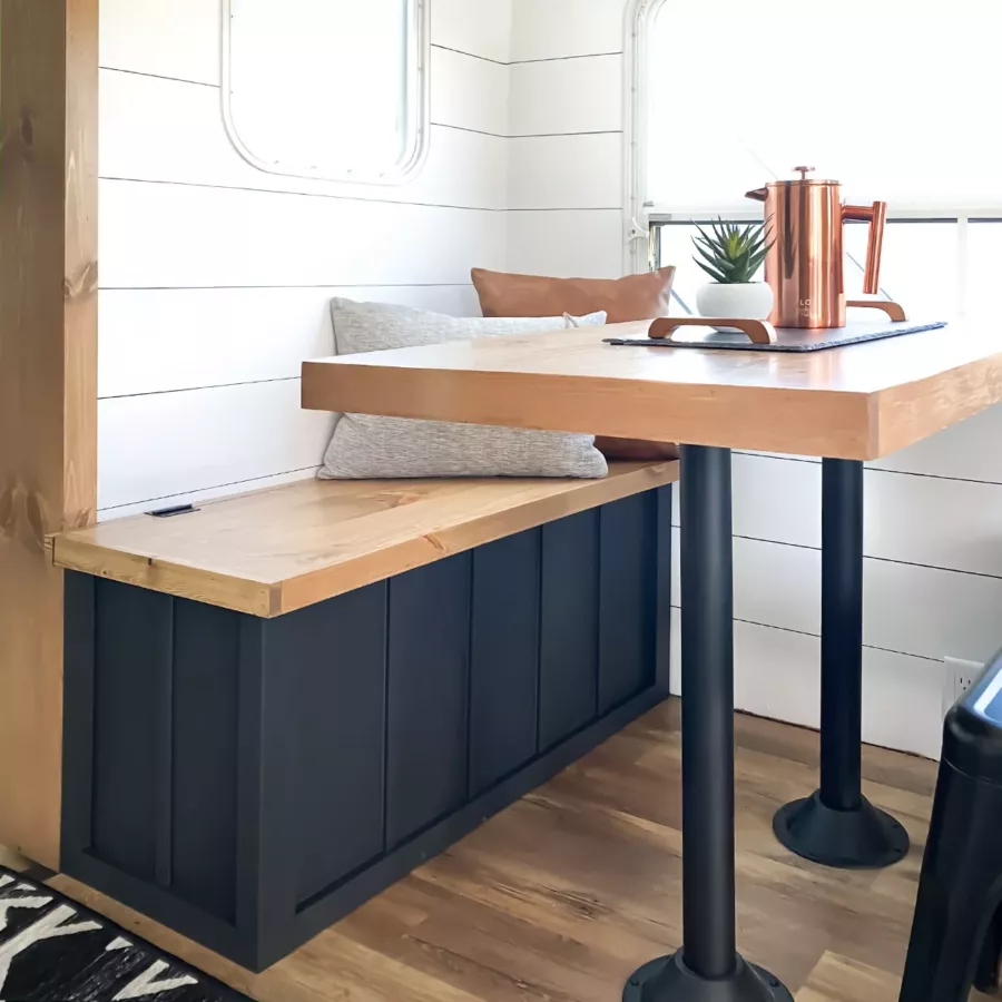 DIY RV Dinette Storage Bench