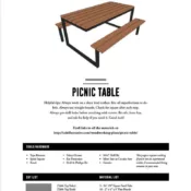 First page of DIY plans for picnic table